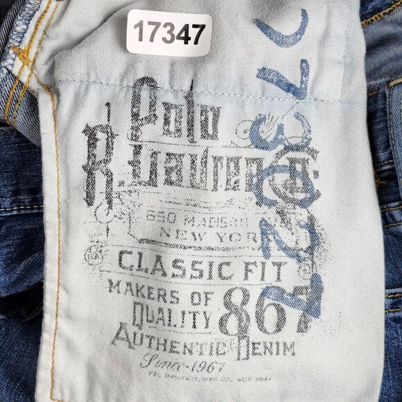 Polo Ralph Lauren Jeans Mens 35x30 Blue Classic Fit 5 Pocket Straight Leg Denim - Picture 9 of 11
